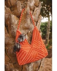 Lulus - Sunny Element Beaded Shoulder Bag - Lyst