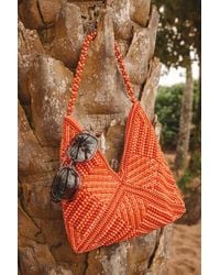 Lulus - Sunny Element Beaded Shoulder Bag - Lyst