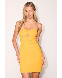 Lulus - Kosha Twist-Front Bodycon Mini Dress - Lyst