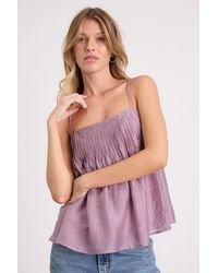 Lulus - Lecky Pleated Babydoll Tank Top - Lyst
