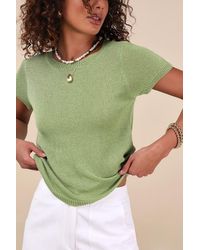 Lulus - Clean Aesthetic Short Sleeve Sweater Top - Lyst
