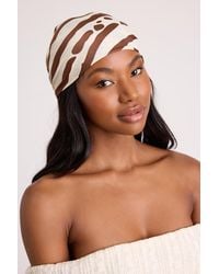 Lulus - Nikia Zebra Print Satin Scarf - Lyst
