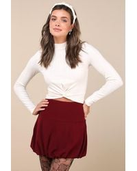 Lulus - Exceptionally Aesthetic High-Rise Bubble-Hem Mini Skirt - Lyst