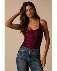 Lulus - Jasper Burnout Velvet Bodysuit - Lyst