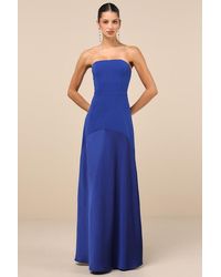 Lulus - Compelling Style Strapless A-Line Maxi Dress - Lyst