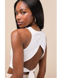 Lulus - Let's Tie It Tie-Back Cropped Tank Top - Lyst