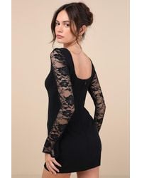 Lulus - Chyra Lace Long Sleeve Mini Dress - Lyst