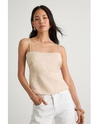 Lulus - Wyrnn Linen Tie-Back Tank Top - Lyst