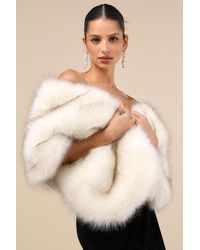 Lulus - Exquisite Promise Faux Fur Stole - Lyst
