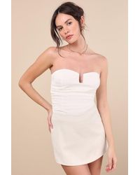 Lulus - Maita Linen Mid-Rise Micro Skort - Lyst
