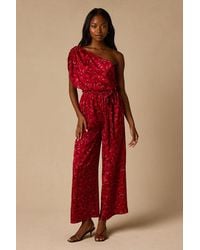 Lulus - Diana Floral One-Shoulder Jumpsuit - Lyst