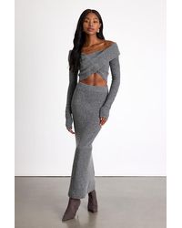 Lulus - Alfina Knit High-Rise Maxi Skirt - Lyst