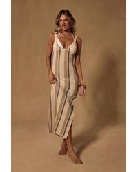 Lulus - Cabana Striped Crochet Maxi Swim Cover-Up - Lyst