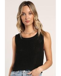Lulus - Get The Look Loose Knit Sweater Tank Top - Lyst