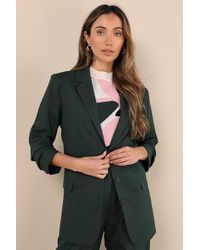 Lulus - Bold Poise Dark Button-Front Blazer - Lyst