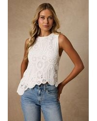 Lulus - Eden Crochet Knit Asymmetrical Top - Lyst