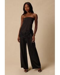 Lulus - Amala Satin Mid-Rise Wide-Leg Pants - Lyst