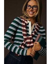 Lulus - Opal And Striped Ribbed Knit Collar Top - Lyst