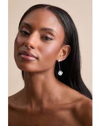 Lulus - Winton Pearl Beaded Drop Earrings - Lyst