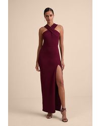 Lulus - Head To Cocktail Hour Halter Neck Maxi Dress - Lyst