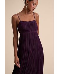 Lulus - Delina Plum Plisse Chiffon Tie-Back Maxi Dress - Lyst