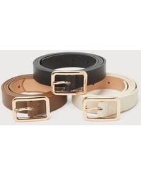 Lulus - Stylish Setup, Ivory, And Three-Piece Belt Set - Lyst