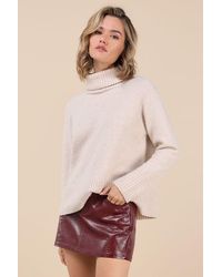 Lulus - Excellent Mood Croc-Embossed Vegan Leather Mini Skirt - Lyst
