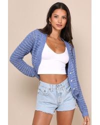 Lulus - Breezy Attitude Loose Knit Button-Up Cardigan Sweater - Lyst