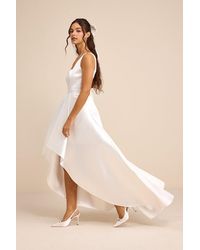 Lulus - Rosabelle Taffeta Bustier High-Low Maxi Dress - Lyst