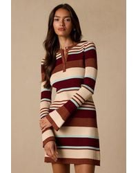 Lulus - Fritzy Striped Ribbed Knit Mini Dress - Lyst