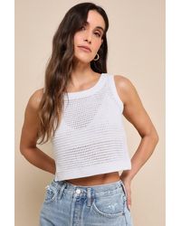 Lulus - Get The Look Loose Knit Sweater Tank Top - Lyst