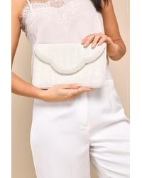Lulus - Immaculate Radiance Pearl Beaded Clutch - Lyst