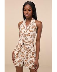 Lulus - Railee And Floral Pull-On Shorts - Lyst