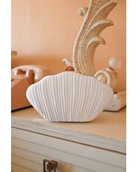 Lulus - Divan Pleated Satin Seashell Clutch - Lyst