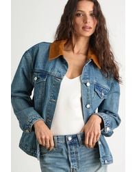 Lulus - Isaline Medium Wash Denim Barn Jacket - Lyst