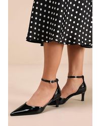 Lulus - Janica Patent Pointed-Toe Kitten Heel Pumps - Lyst