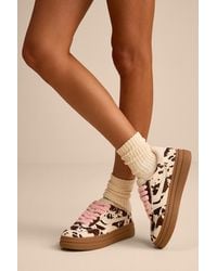 Steve Madden - Dodge Multi Cow Print Leather Sneakers - Lyst