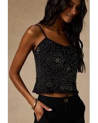 Lulus - Abara Mesh Beaded Cami Top - Lyst