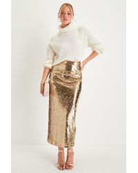 Lulus - Dazzling Appearance Sequin High-Rise Midi Skirt - Lyst