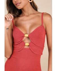 Lulus - Ainara Cutout Sleeveless Midi Sweater Dress - Lyst