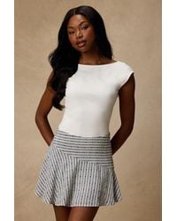 Lulus - Paulette Ivory And Striped Skater Mini Skirt - Lyst