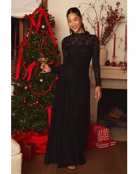 Lulus - Lilith Lace Long Sleeve Maxi Dress - Lyst