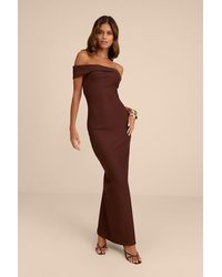 Lulus - Chastain Ponte Knit Off-The-Shoulder Maxi Dress - Lyst
