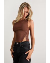 Lulus - Michayla Ribbed Knit Side-Button Tank Top - Lyst