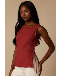 Lulus - Bizzy Rust Textured Side-Tie Tank Top - Lyst