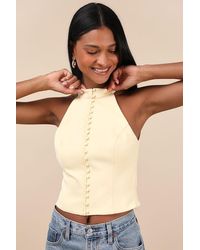 Lulus - Chic Popularity Mock Neck Crop Top - Lyst