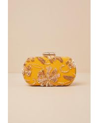 Lulus - Silvina Beaded Sequin Floral Box Clutch - Lyst
