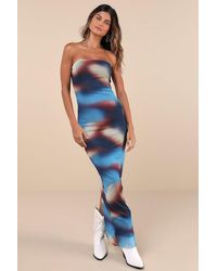 Daisy Street - Exquisite Mood Multi Mesh Strapless Bodycon Maxi Dress - Lyst