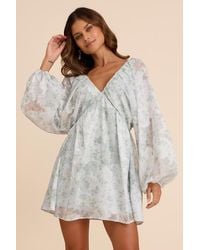 Lulus - Halen Floral Long Sleeve Mini Dress - Lyst