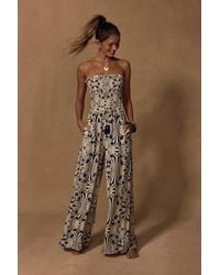 Lulus - Indie And Ivory Boho Print Wide-Leg Jumpsuit - Lyst